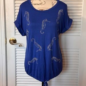 Casey Key Elegant Blue Seahorse Women's Tee